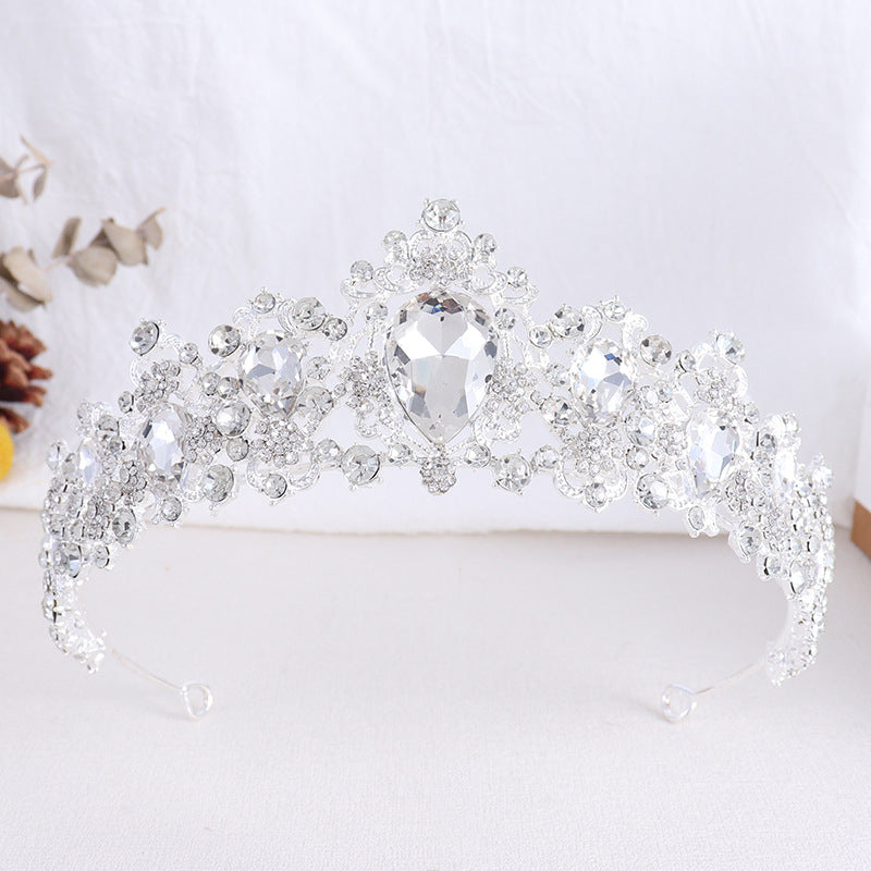 Style baroque Vintage Strass noir Couronne mariée