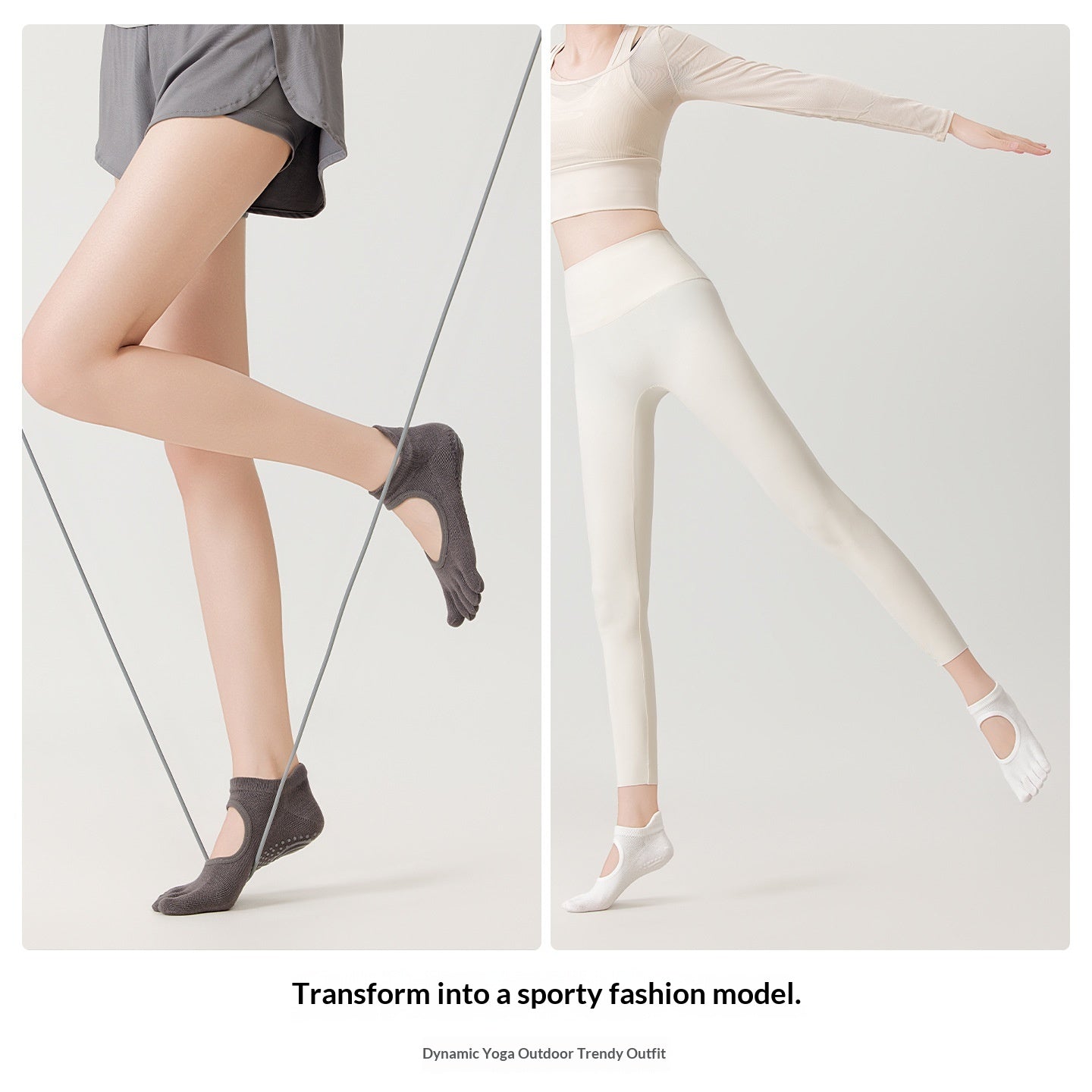 Chaussettes de yoga pour femmes d'été avec talons coupés et design sans dos