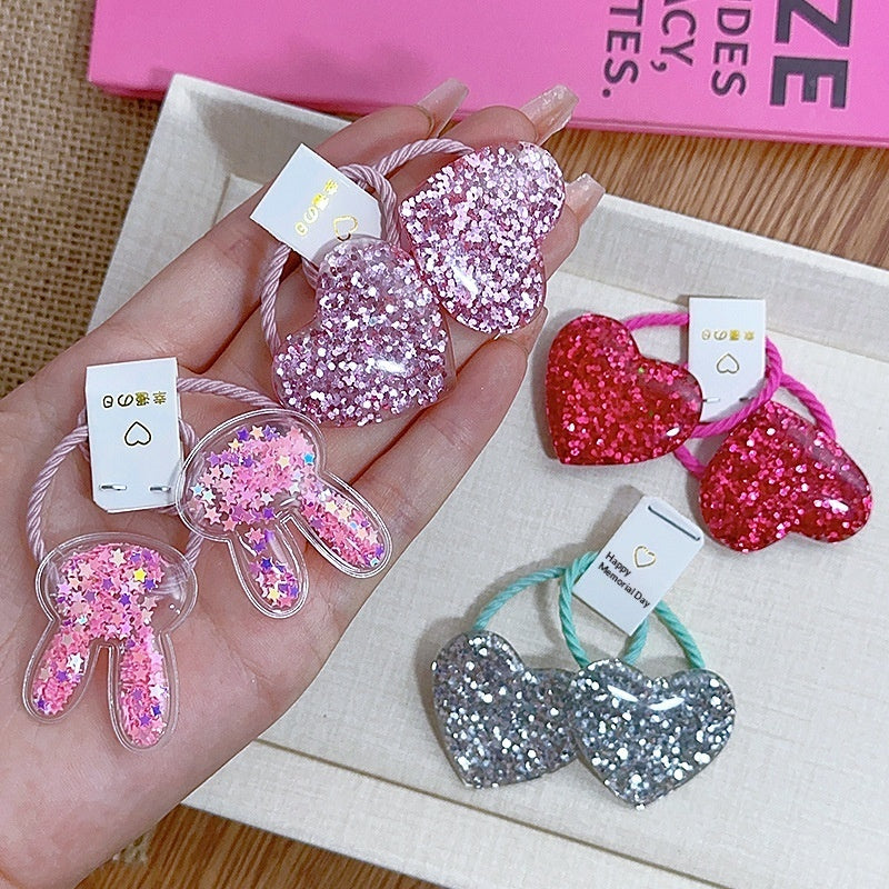 Petit lapin Accessoires de cheveux en résine pour enfants Bandeau et cravate de cheveux