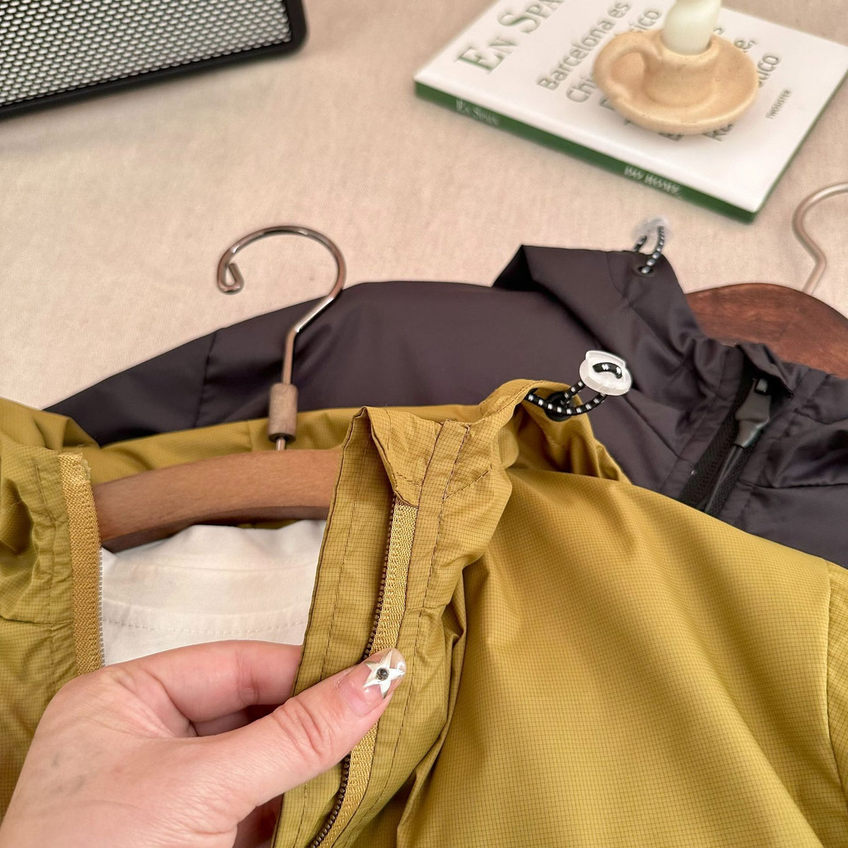 Garçon Solid Color Short Hood Shell Veste