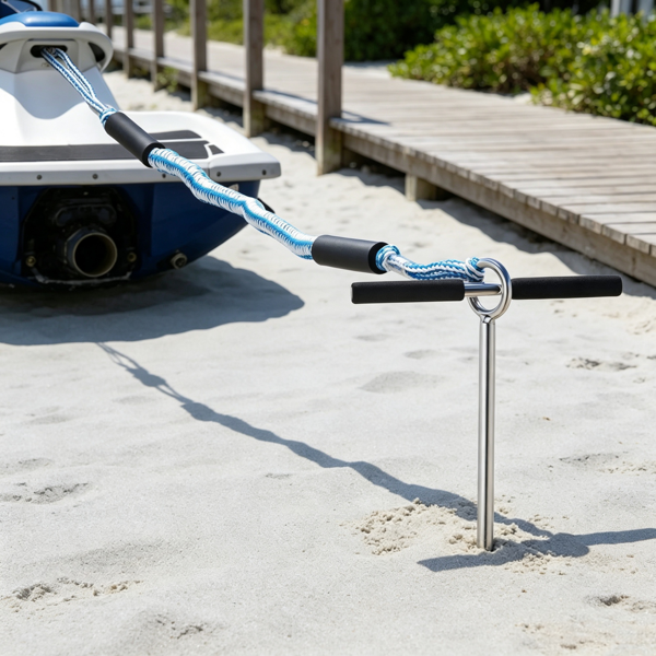 Anchor de sable en acier inoxydable 36 pouces avec poignée amovible