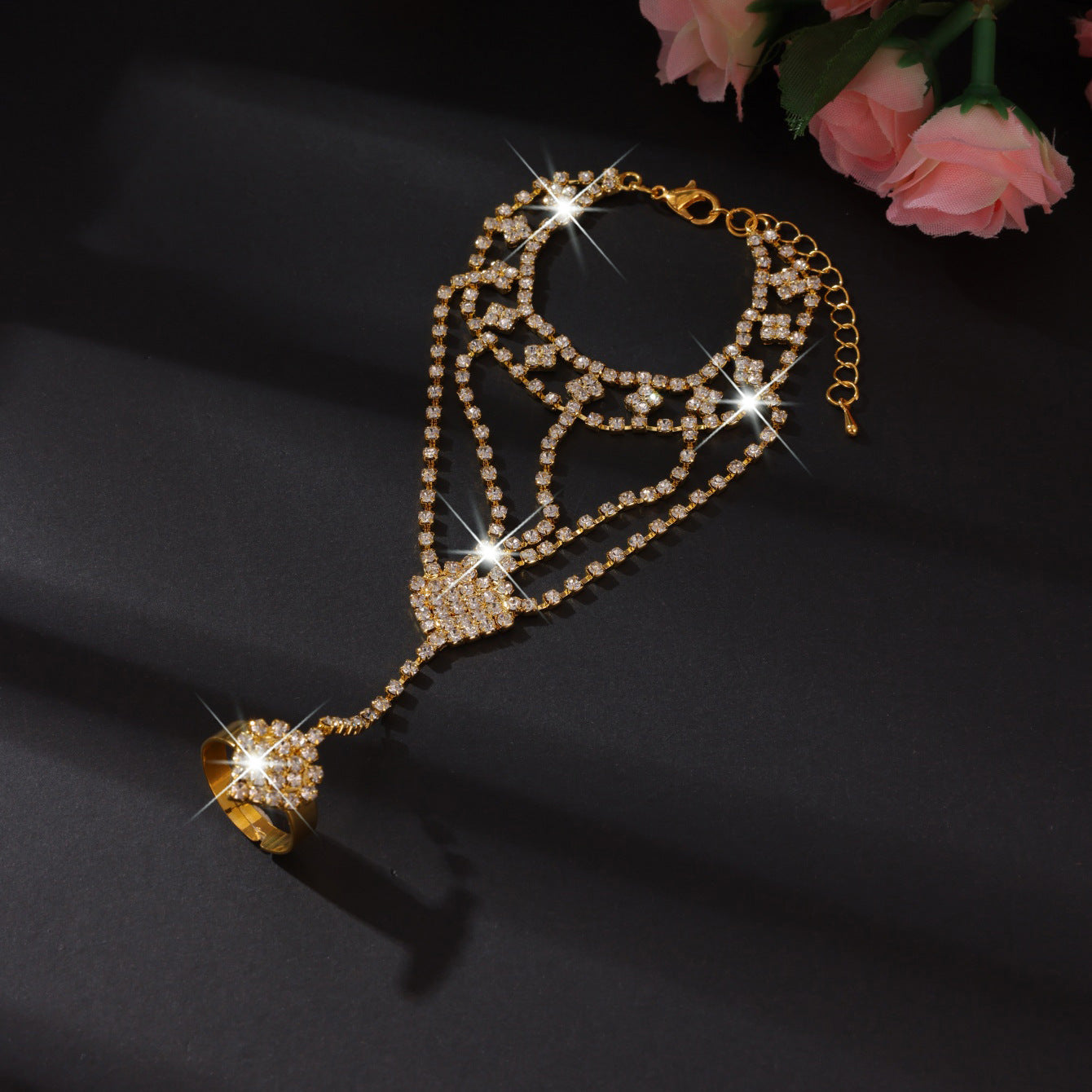 Bracelet de Tassel géométrique incrusté de diamants de style européen et américain