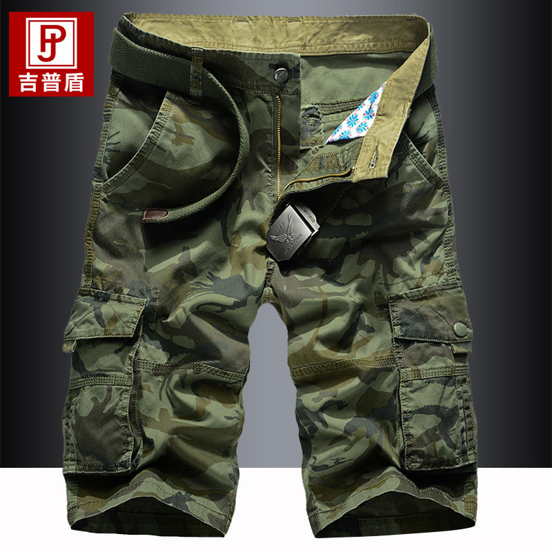Homme Summer Loose Fit Cargo Short Tissu mince Multi Pocket Camo Bermuda & Capri Cas