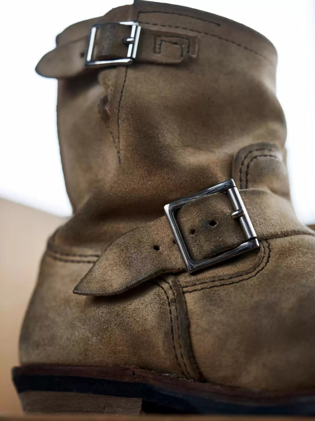 Bottes d'ingénieur en cuir décontraction rétro