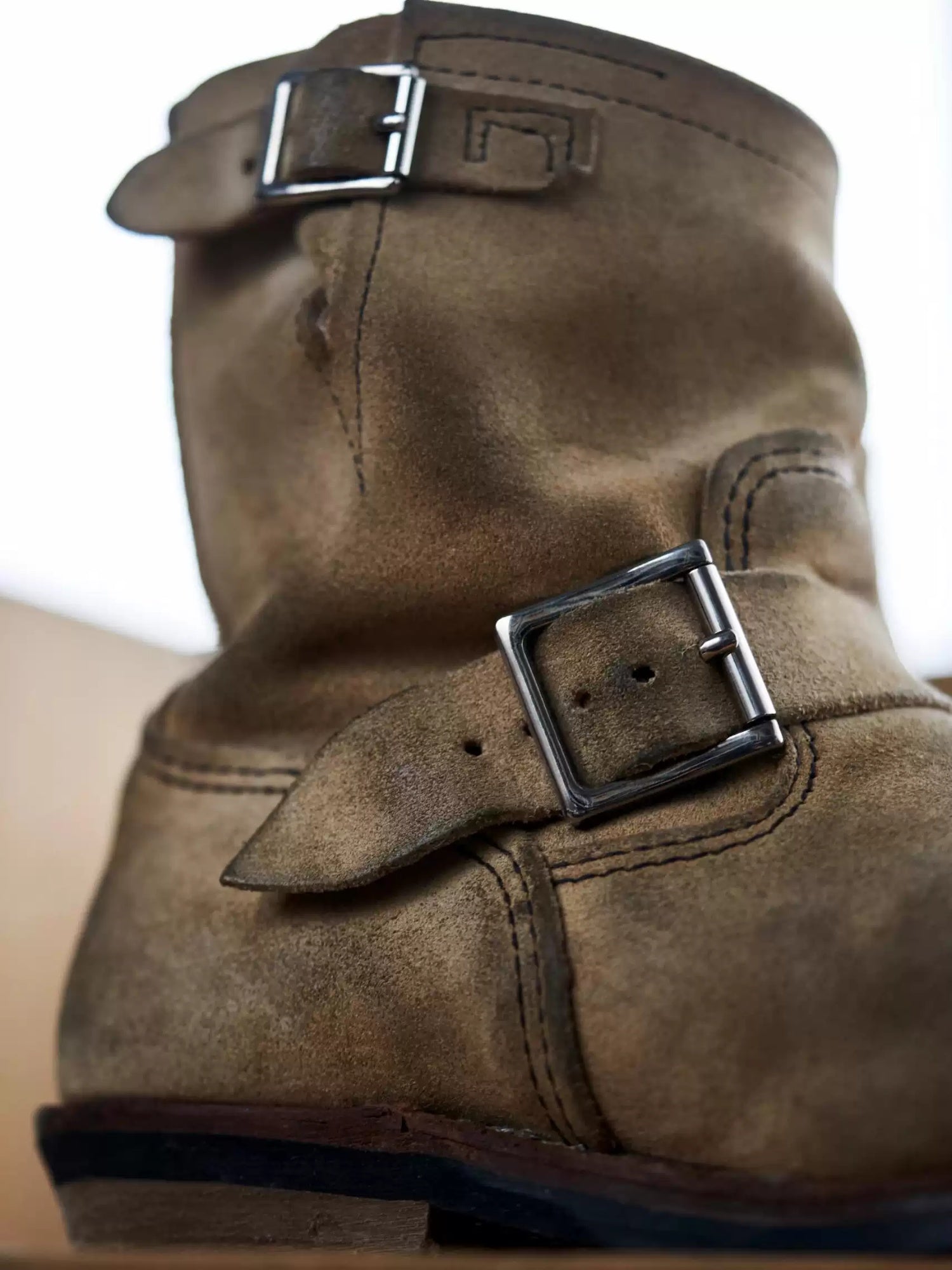 Bottes d'ingénieur en cuir décontraction rétro