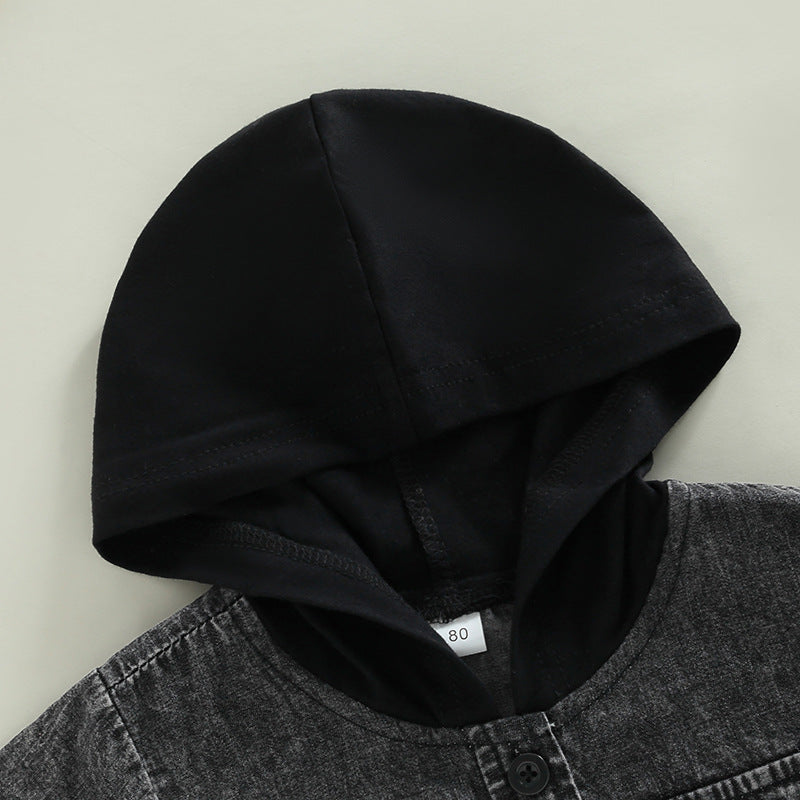 Chemise de denim à capuchon pour garçon