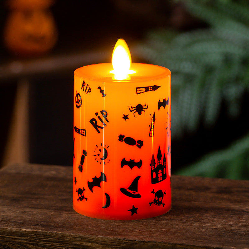 Bougie électronique LED lumières Halloween Souris de citrouille Spider Ambiance Décoration Props Si