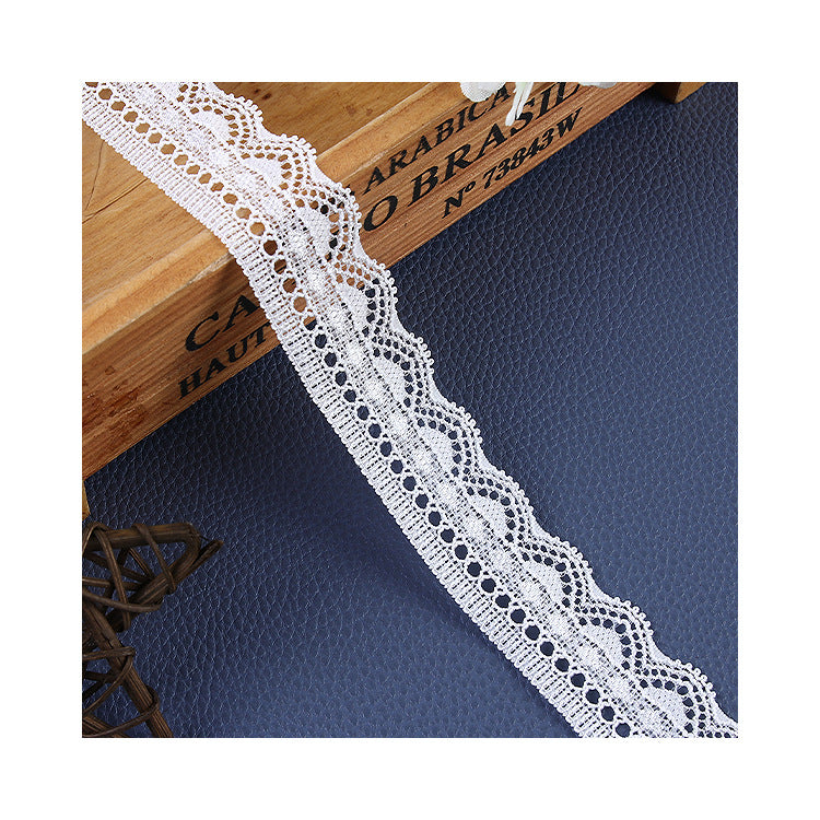 Dentelle élastique Brocade Ammonia Blanc Accessoires de Vêtements