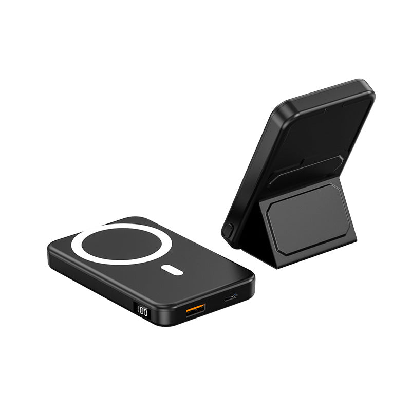 Aspiration magnétique sans fil charging trésor Grande capacité pliant Bracket Mobile Power Su