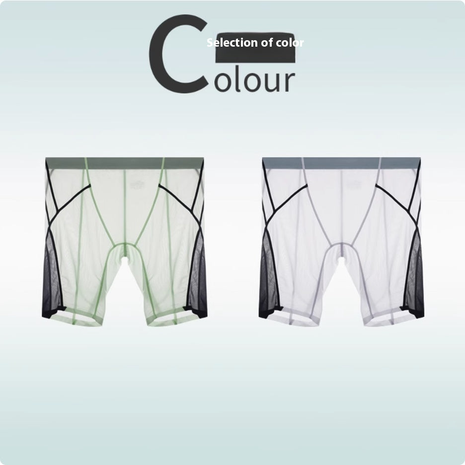 Sous-vêtements de sport en soie glacée Hommes Non-trace Porter Leg Quick Dry Plus Long Porter Crotch