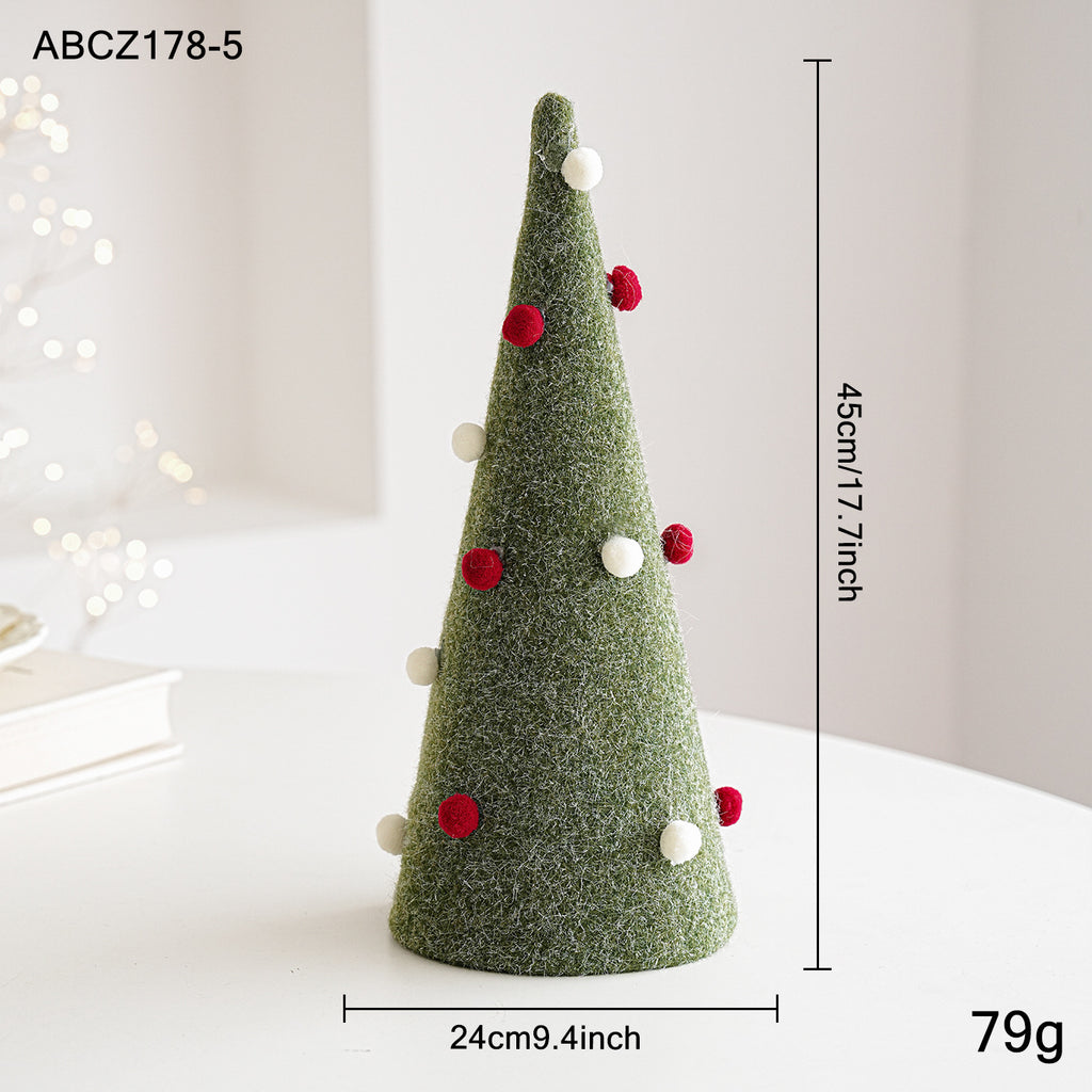 Ornement d'arbre de Noël feutre et pompon en plastique
