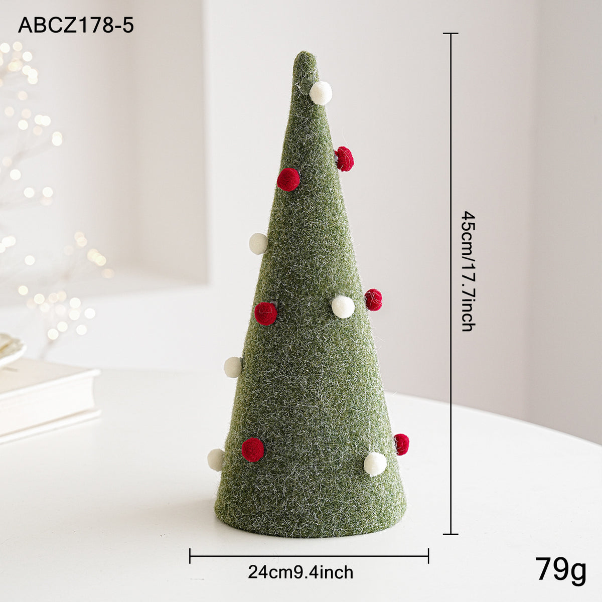 Ornement d'arbre de Noël feutre et pompon en plastique