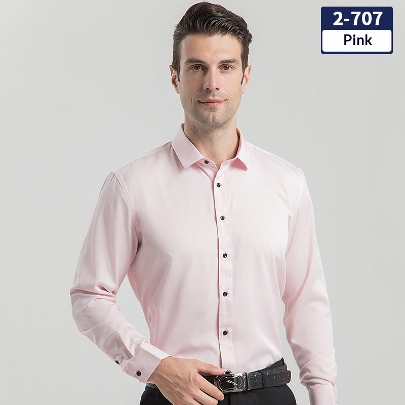 Elégant Business Formel Solide-couleur manches longues Hommes chemise