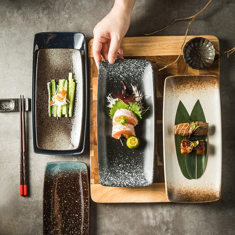 Plaques céramiques japonaises Sushi Dish Tableware Plateau Couverts