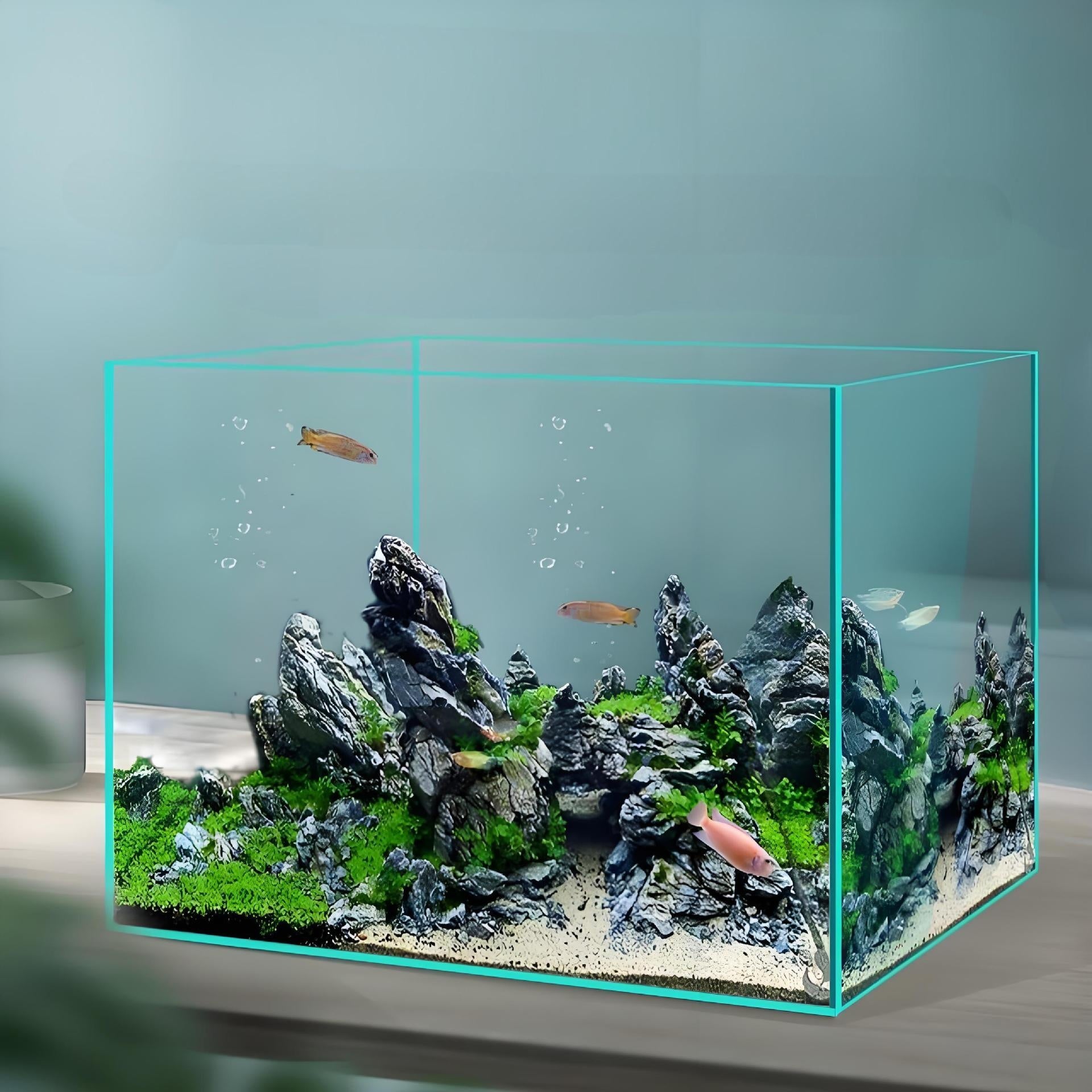 Super réservoir de poisson en verre blanc bureau de ménage
