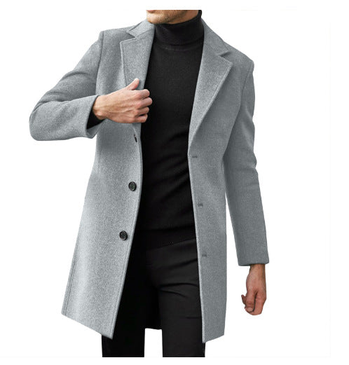 Vêtements de dessus en laine à manches longues pour hommes