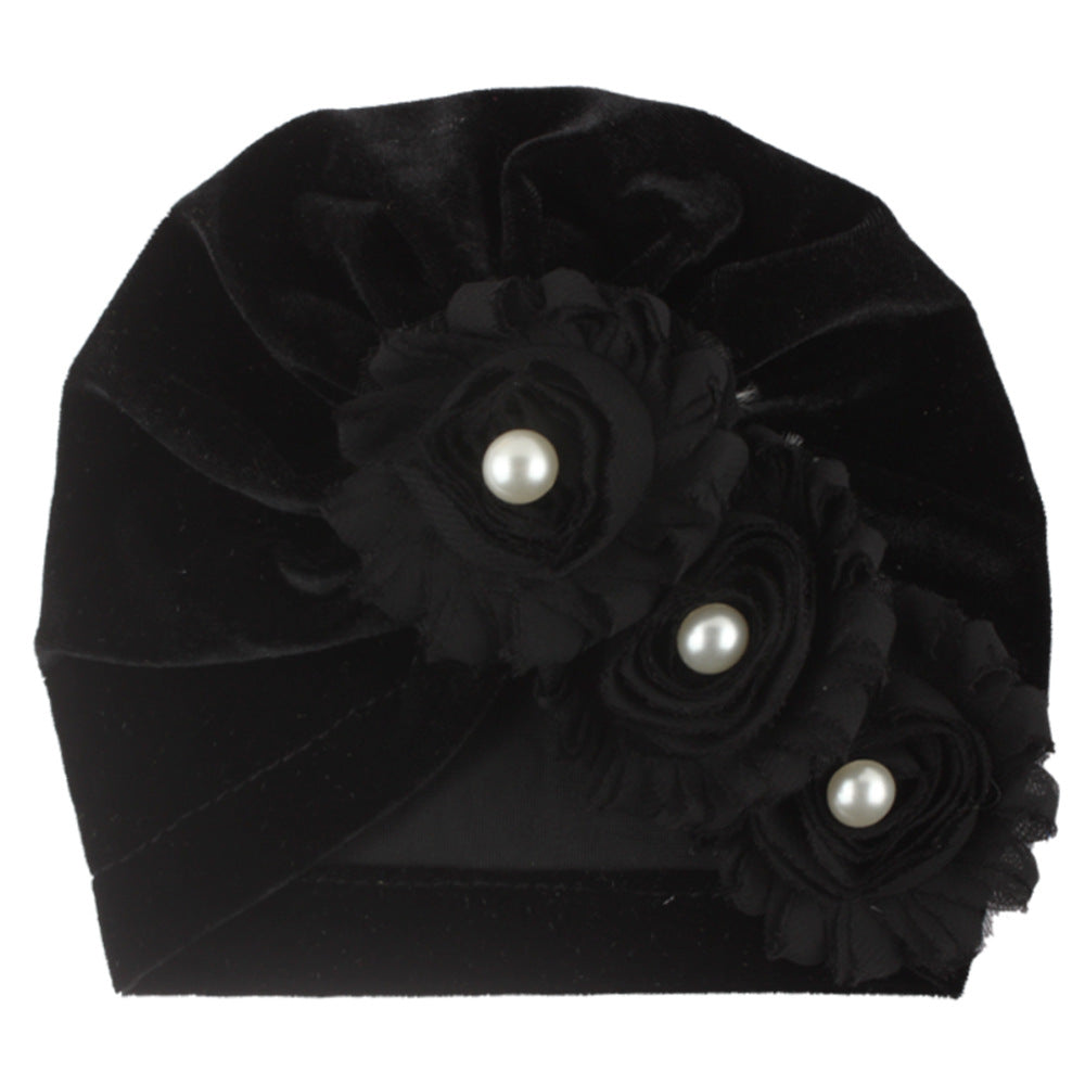Chapeau de fleur de couleur solide bébé