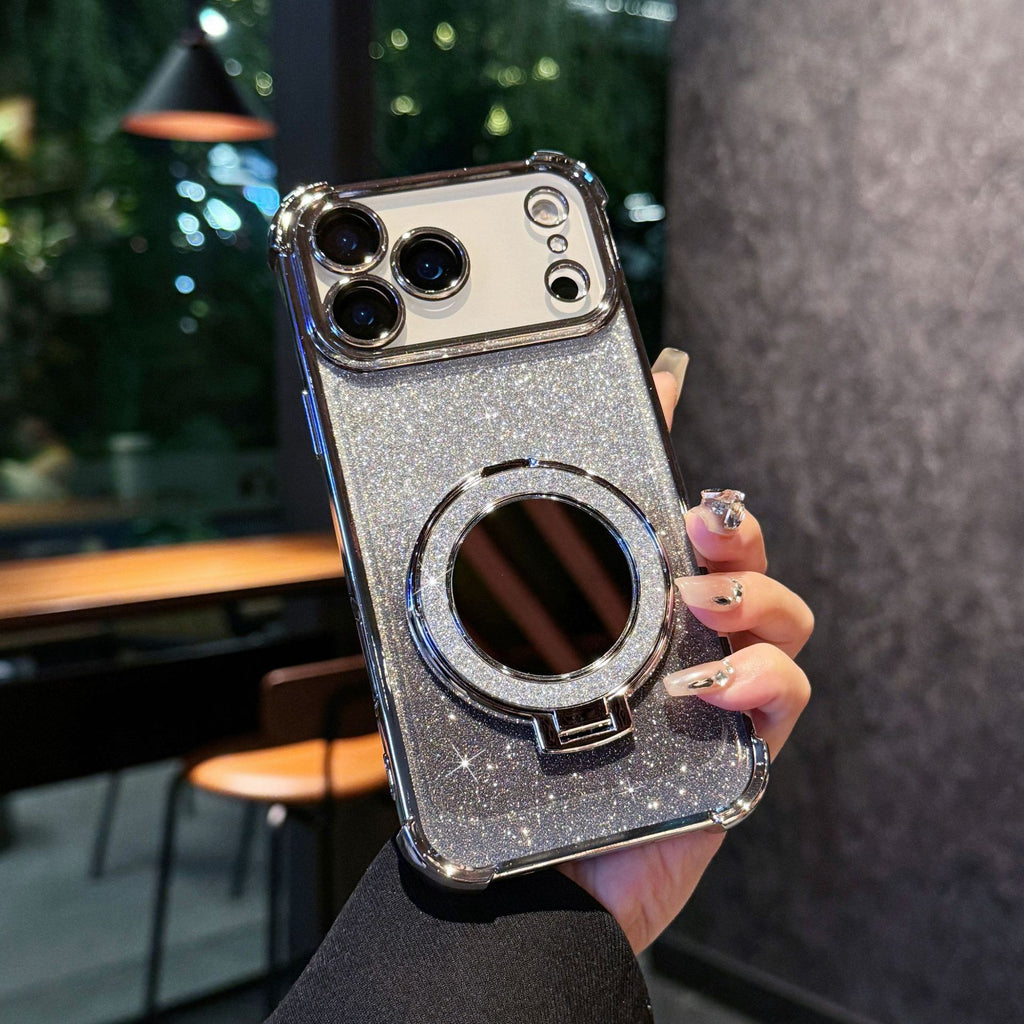 Étui de téléphone magnétique pour miroir de paillettes