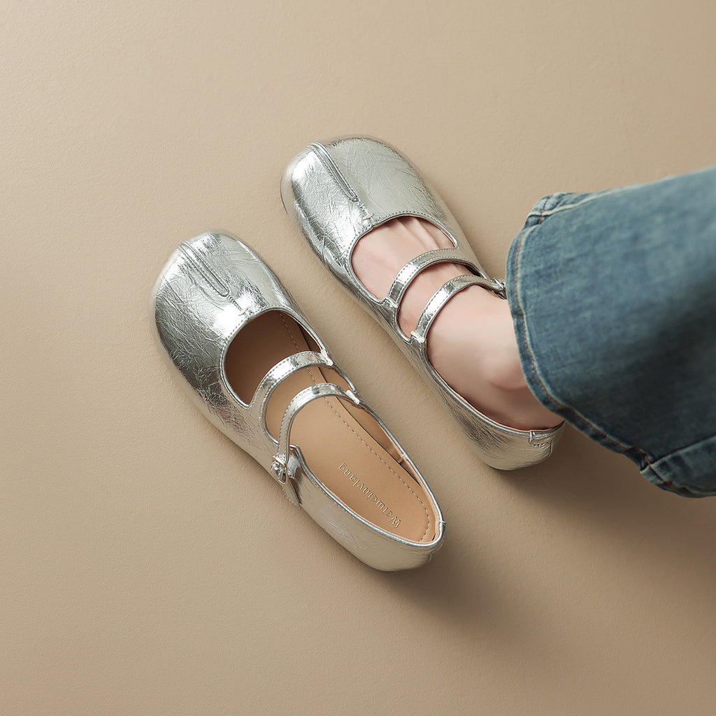Porcs Trotter en forme de femmes FlatLow coupe monocouche chaussures avec une sangle sur l'intérieur
