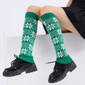 Filles Femmes flocons de neige Imprimer Automne Hiver Dame Longueur du genou Leggings Épaisseur chaud Femelle Soft