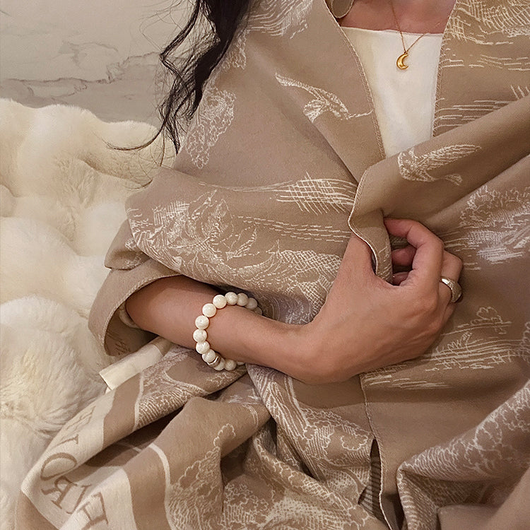 Femmes Vêtements de dessus Été Bureau chaud Niche Luxury léger petite couverture de laine Châle