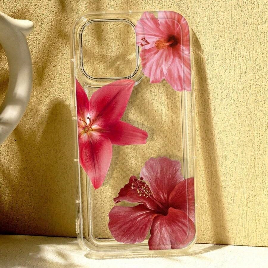 Red Hibiscus Rosa-sinensis Applicable Airbag Trend Phone Case