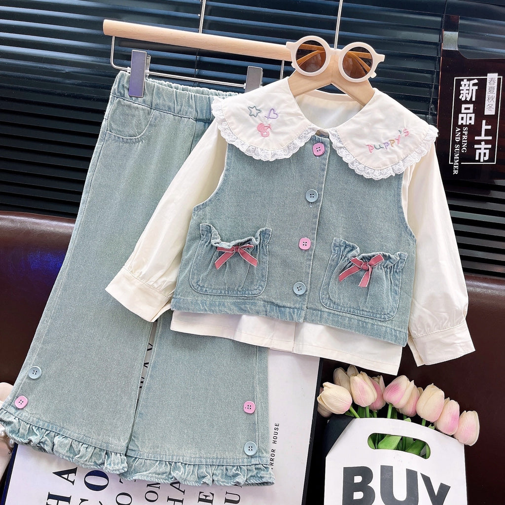 Costume de denim élégant et tendance pour filles