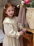 Robe longue en col en dentelle pour enfants