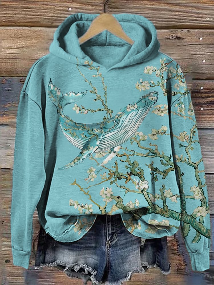 Cherry Blossom Print Trendy Casual Top Jacket