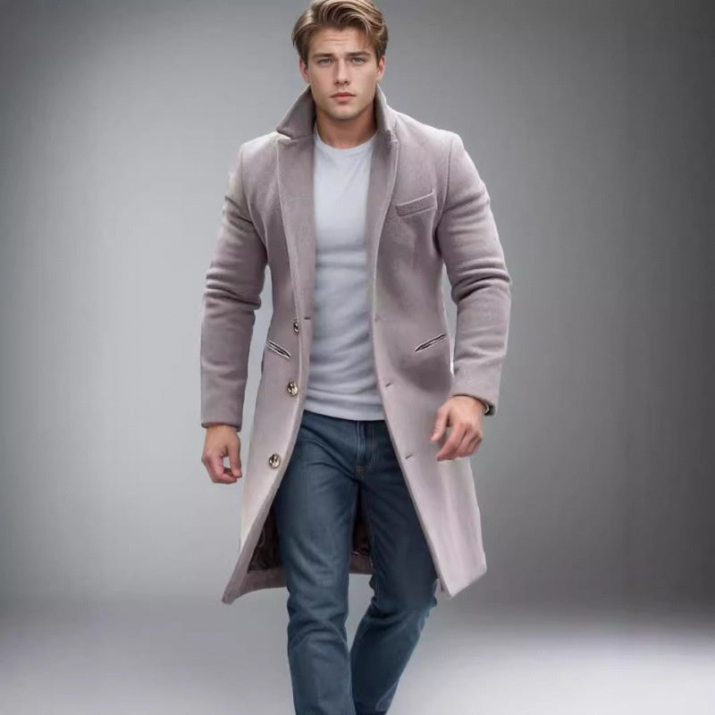 Manteau de tranchée de longueur moyenne pour hommes