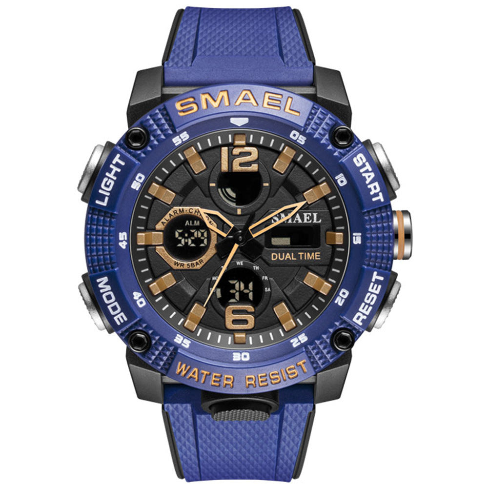 Montre sportive étudiante lumineuse étanche pour hommes