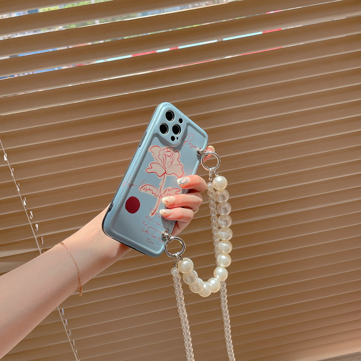 Flower Pearl Messenger boîtier de téléphone en silicone
