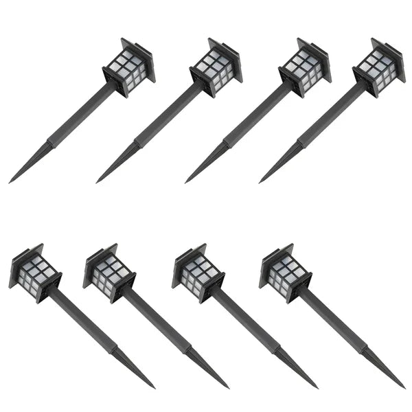 8pcs lumière de jardin de lanterne solaire LED blanche