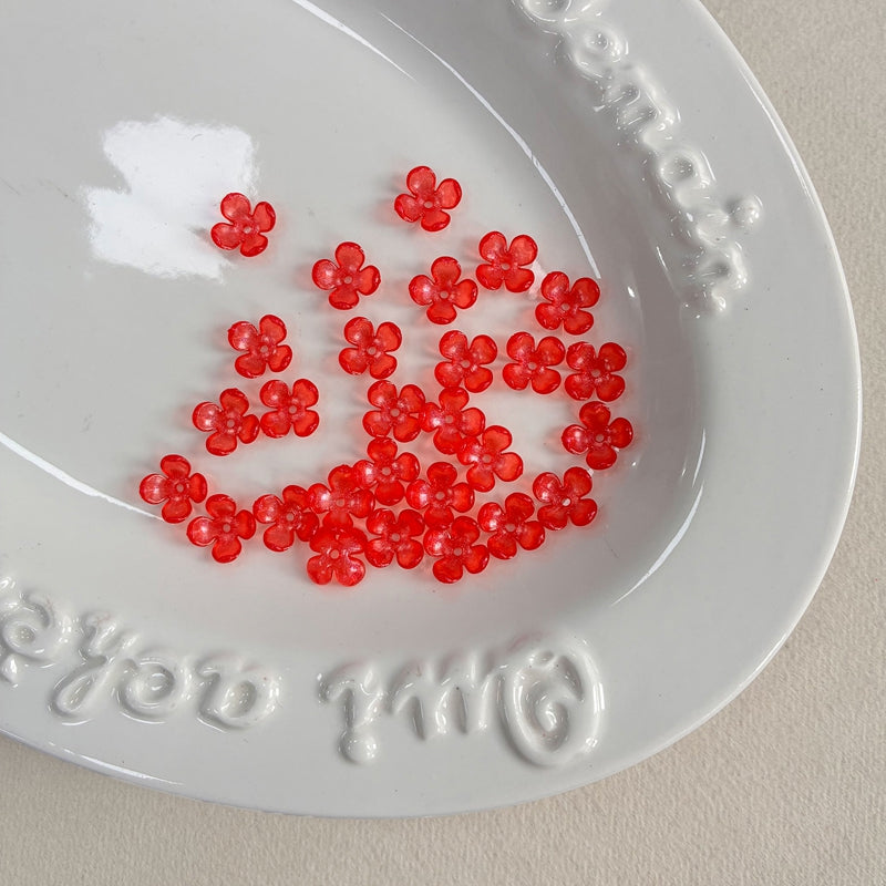 Perles de fleurs acryliques 4-Petal avec fines paillettes