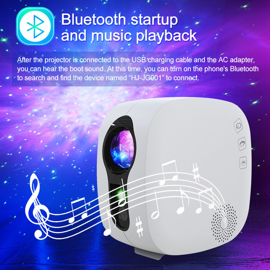 Laser Starry Sky Projection Lampe Nebula Moon colorée avec la musique Bluetooth Lecture