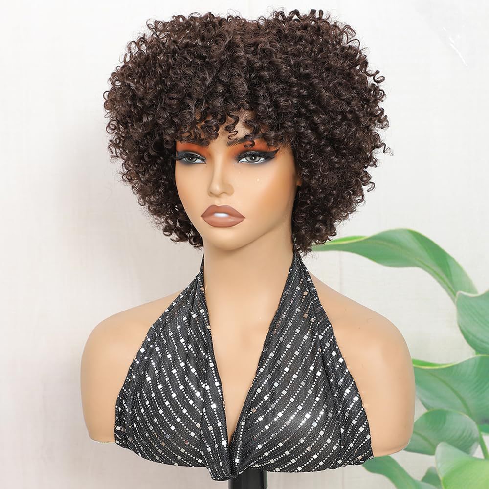 Perruque Femme Perruques synthétiques Couverture de la tête de cheveux bouclés