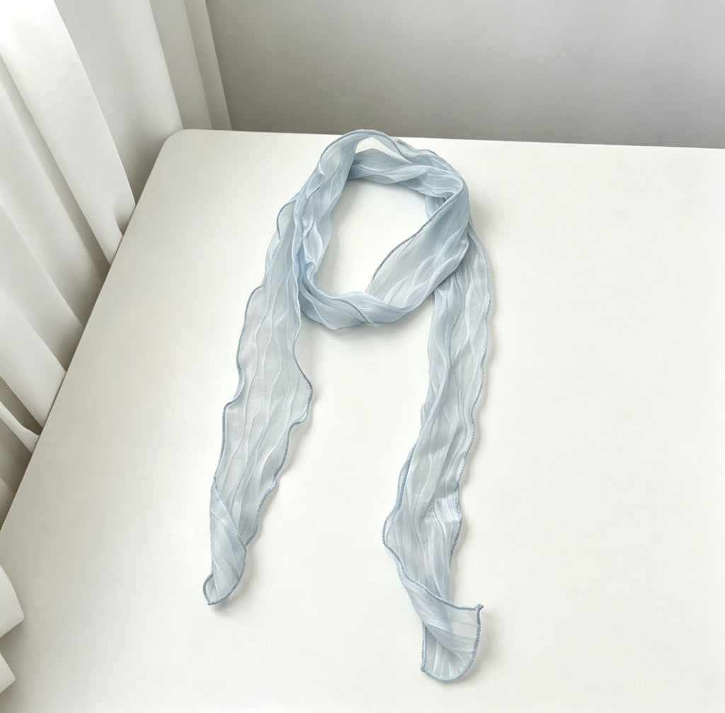 Écharpe longue polyvalente de couleur solide avec bords de wave
