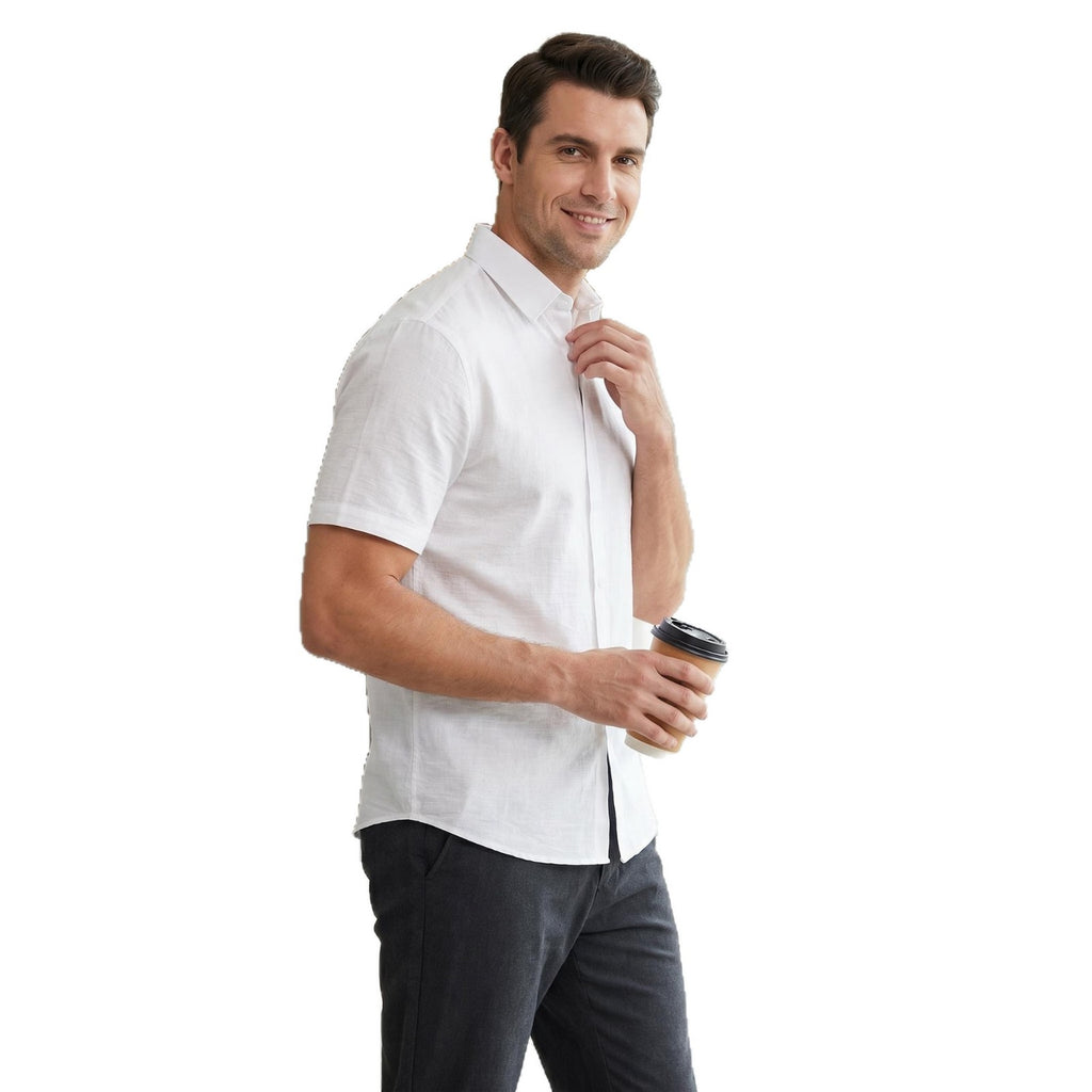 Jiana se spécialise dans la fourniture de chemises à manches courtes en lin d'imitation avec Lapels