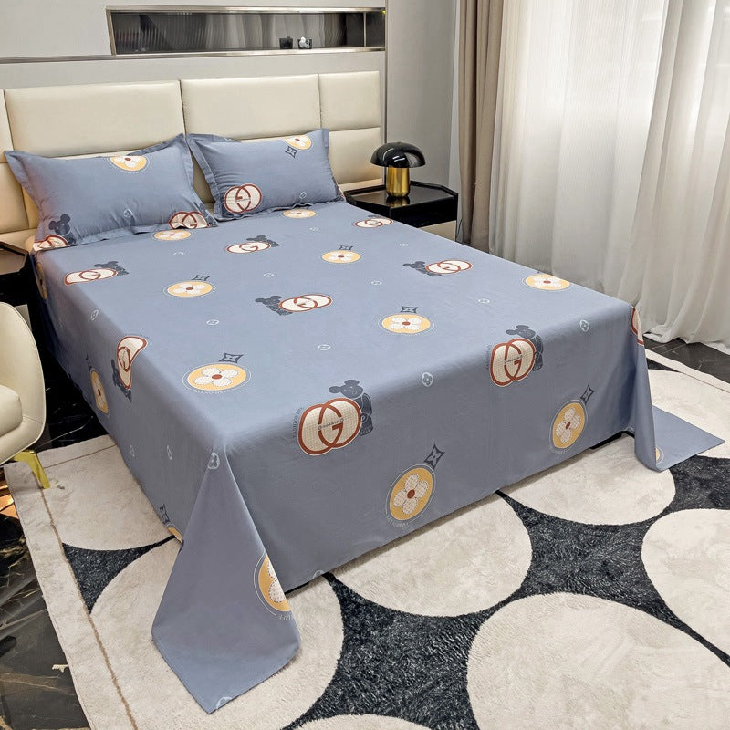Feuilles de lit simples en coton imprimé Twill