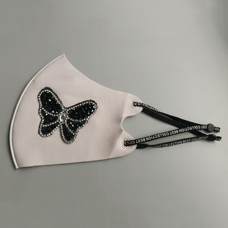 Strass Smiley Butterfly Pattern Bloc solaire et masque anti-poussière
