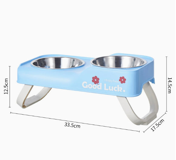 Bol d'alimentation en acier inoxydable pliable à double bol