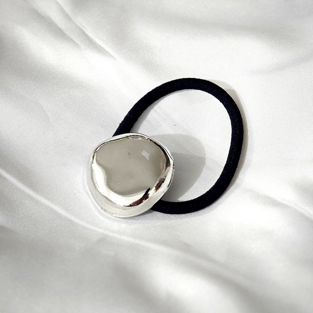 Géométrie métal concave-convexe élastique tempérament cheveux anneau corde de cheveux