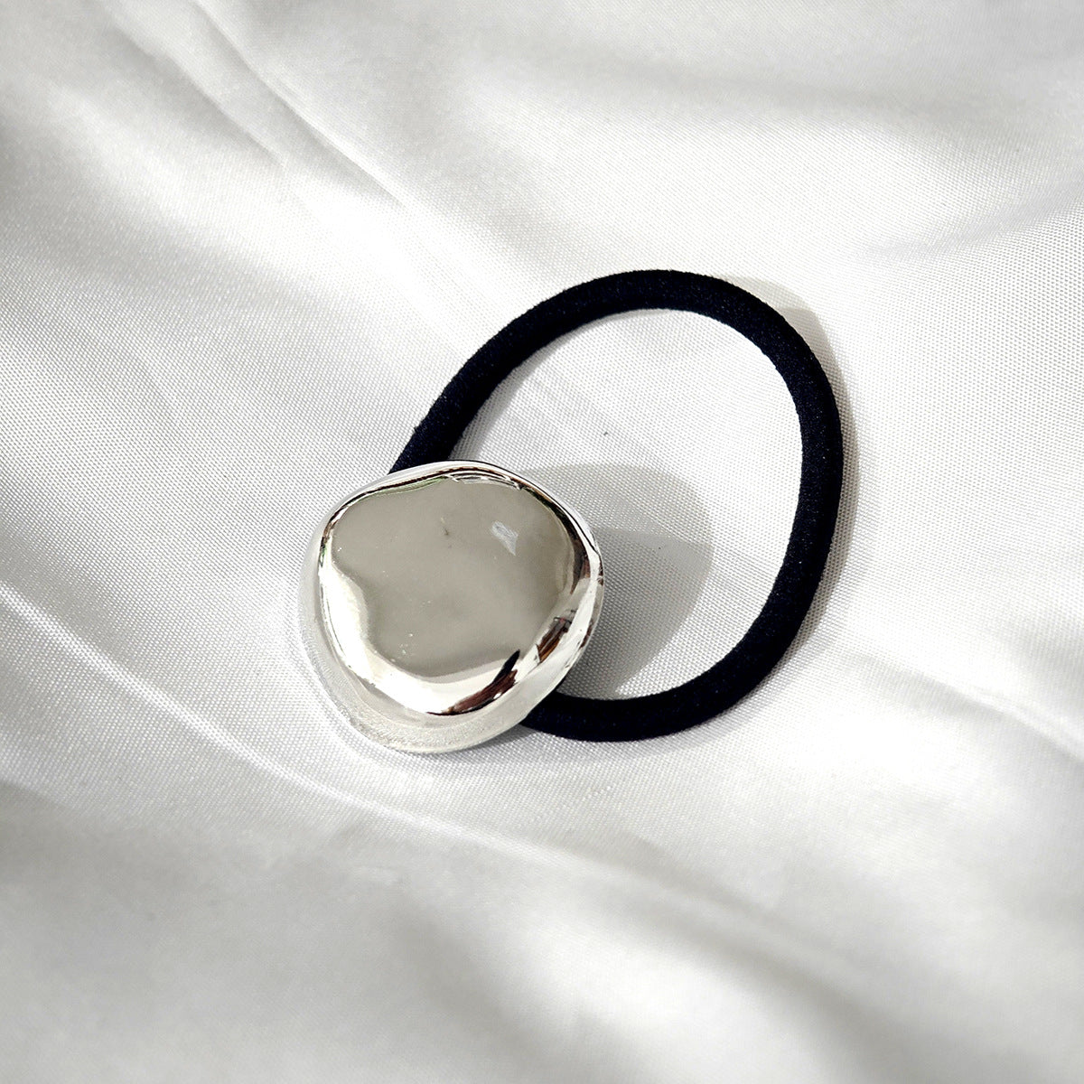 Géométrie métal concave-convexe élastique tempérament cheveux anneau corde de cheveux