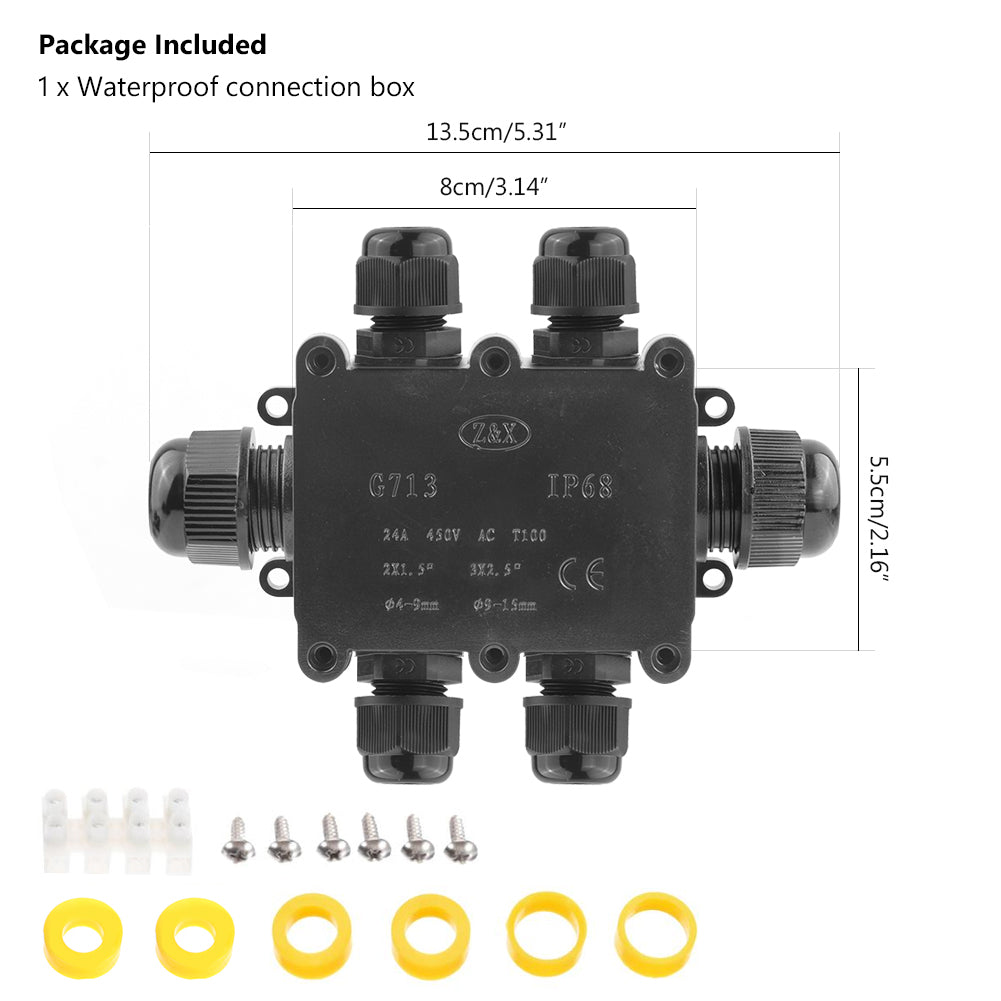 IP68 Waterproof Câble extérieur à six voies One in five Out Fontaine Light Junction Box