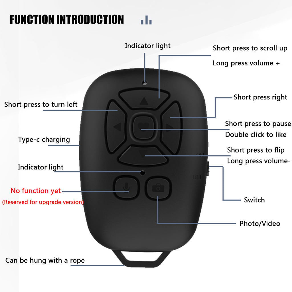 Rechargeable Multi-function Bluetooth Selfie Remote