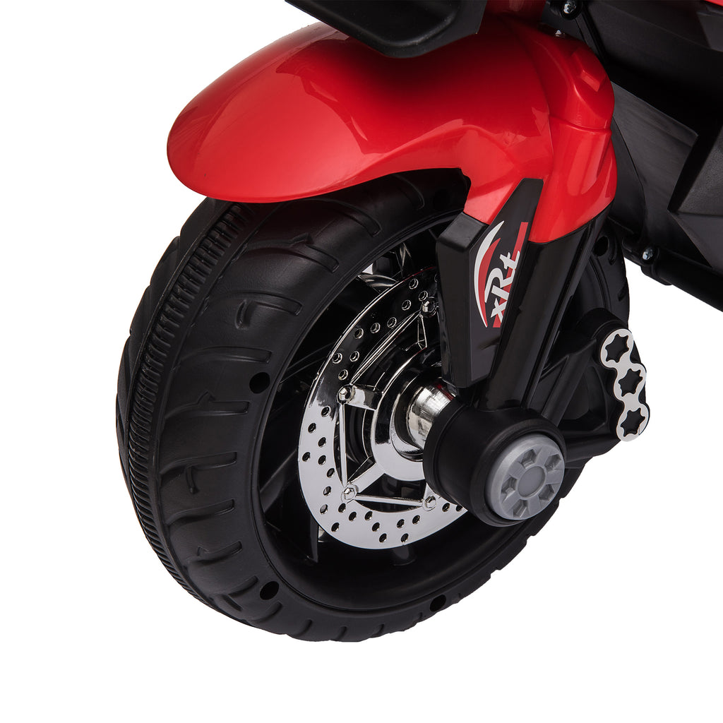 Jouet de moto électrique rouge 6V pour enfants avec phares en corne de musique