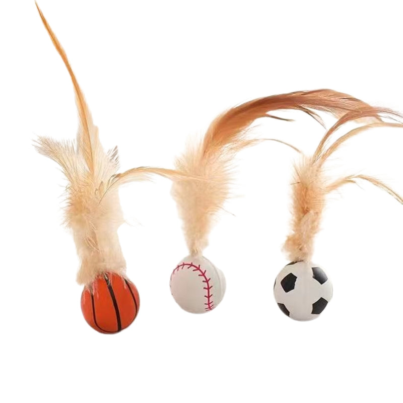 Jouets pour chats, Balles d'autodivertissement, Boules gonflables en plumes, Jouets pour chats, Jeu d'autodivertissement pour chats