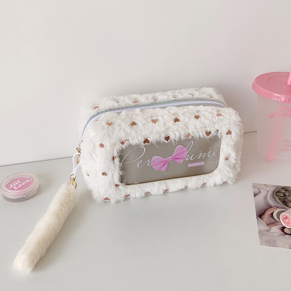Sac de rangement en peluche à grande capacité
