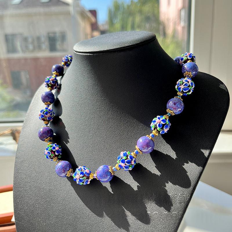 Collier et crochets d'oreille rétro chinois pour femmes