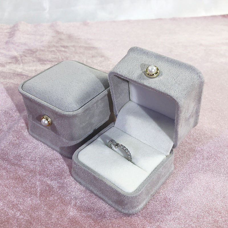 Fashion Flannel Étanche boîte à bijoux Pearl Buckle